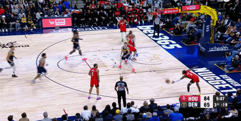 杰伦-格林反击借申京助攻三分再进！掘金喊停！