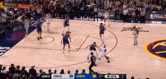 风驰电掣！杰伦威和切特相继命中三分 雷霆1分钟轰出8-0打停掘金