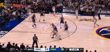 风驰电掣！杰伦威和切特相继命中三分 雷霆1分钟轰出8-0打停掘金